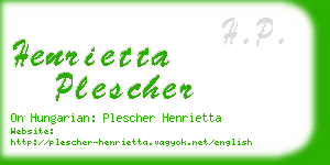 henrietta plescher business card